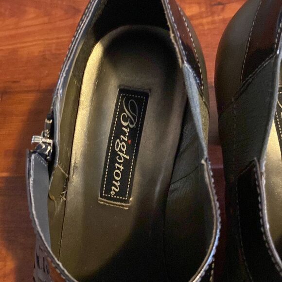 Brighton “Rhythm” Laser Cut Pewter Metallic Booties Size 9 - Picture 9 of 9